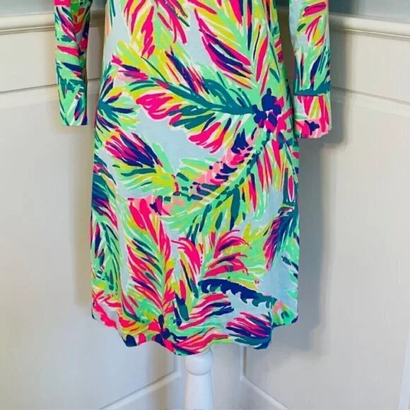 Lilly Pulitzer Marlowe Boat Neck Shift Pima Cotton Dress Green Multi XS - Picture 4 of 11
